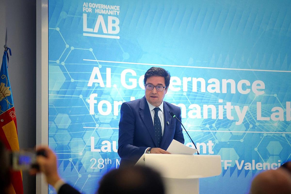 Acto de lanzamiento del Laboratorio de Gobernanza de la IA para la Humanidad de Naciones Unidas en Quart de Poblet, Valencia.